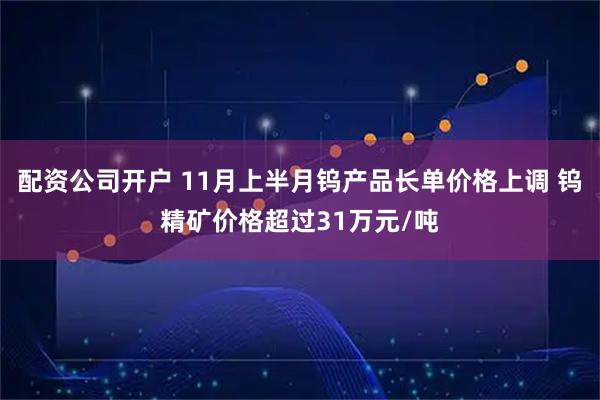 配资公司开户 11月上半月钨产品长单价格上调 钨精矿价格超过31万元/吨
